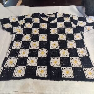 Fiorlini International Women Cardigan Granny Square Size M Grandma Cottage Boho